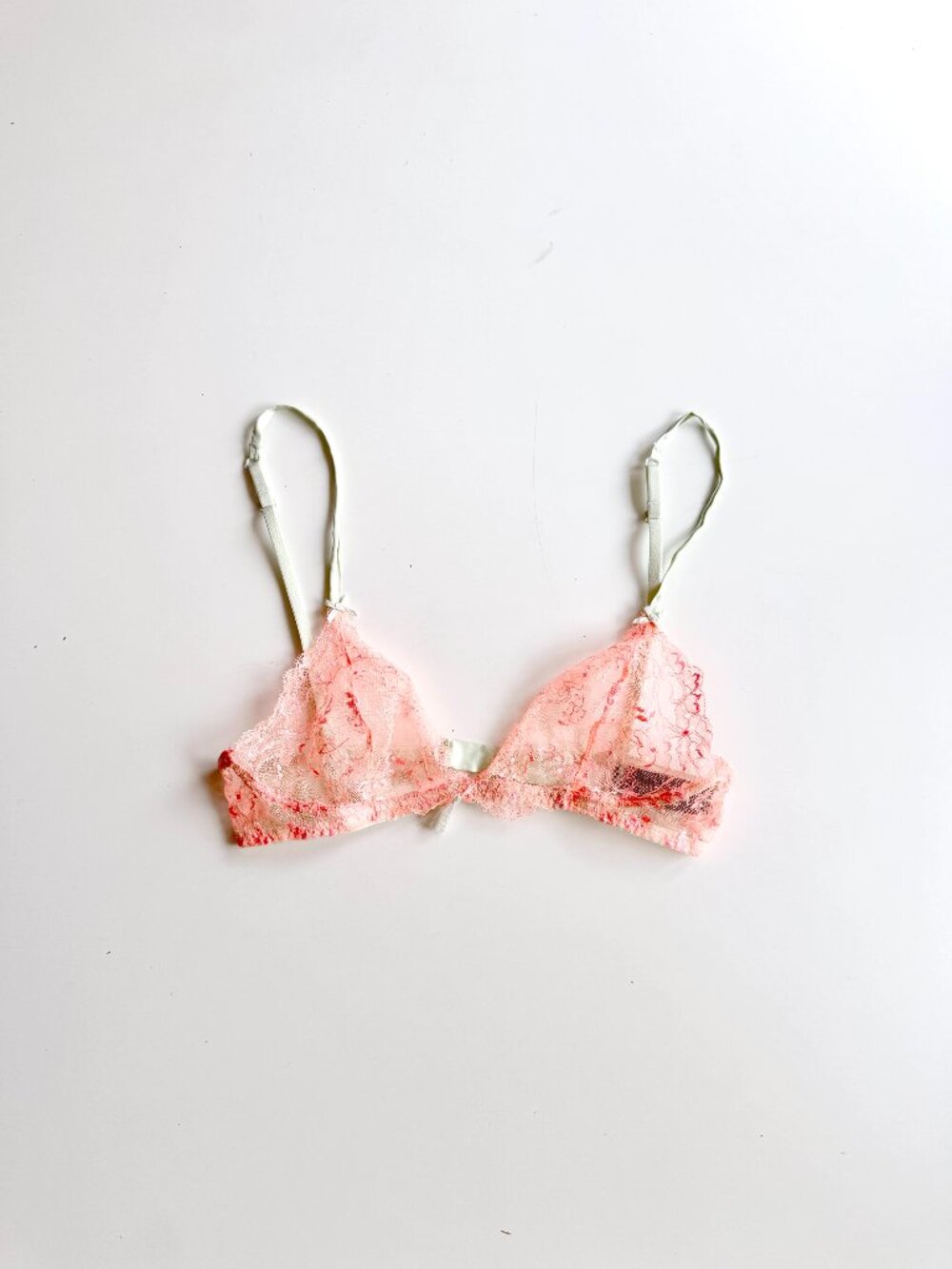 HEIDI KLUM INTIMATES Neon Orange Chantilly Lace Triangle Bralette Bra, Size S
